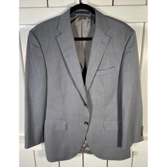 New Hugo Boss Men's Two-Button Blazer 100% Virgin Wool Gray Size US 40REU 50